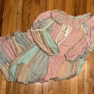 Free People Multicolor Striped Maxi Dress